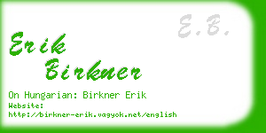 erik birkner business card